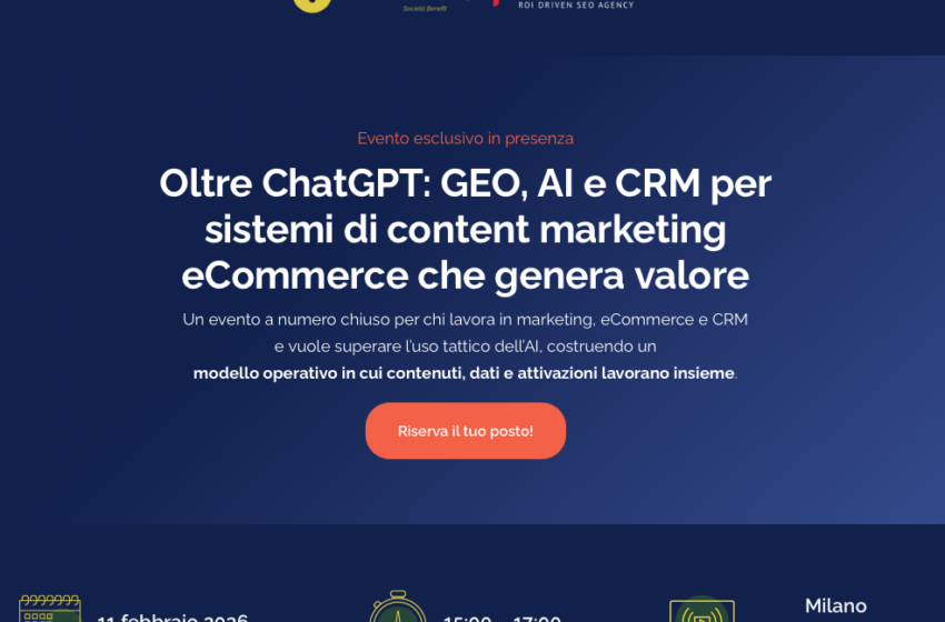  Oltre ChatGPT: GEO, AI e CRM per il content marketing eCommerce che genera valore